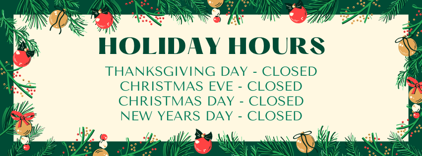 Holiday schedule